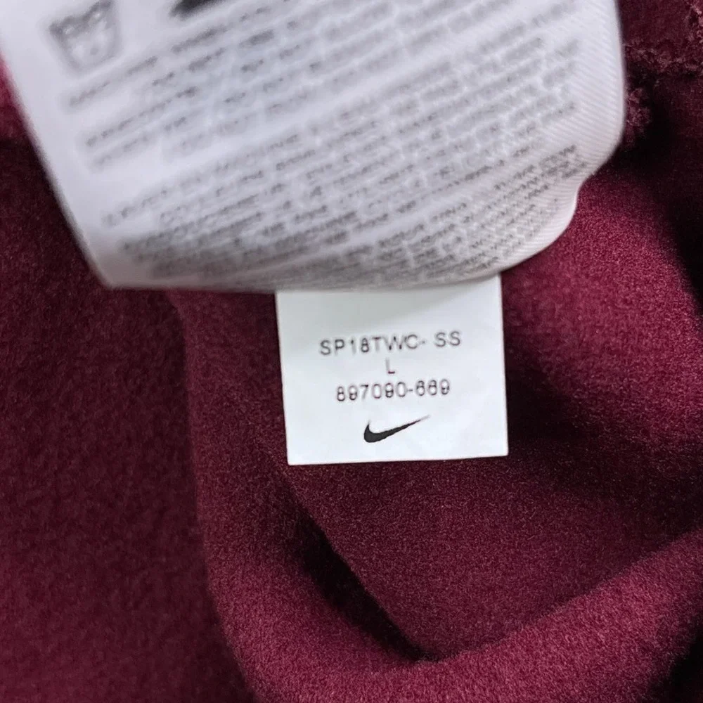 Nike Sweatshirt Mens Large Burgundy Therma Fit Quarter Zip Pullover Training
